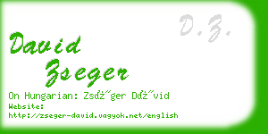 david zseger business card